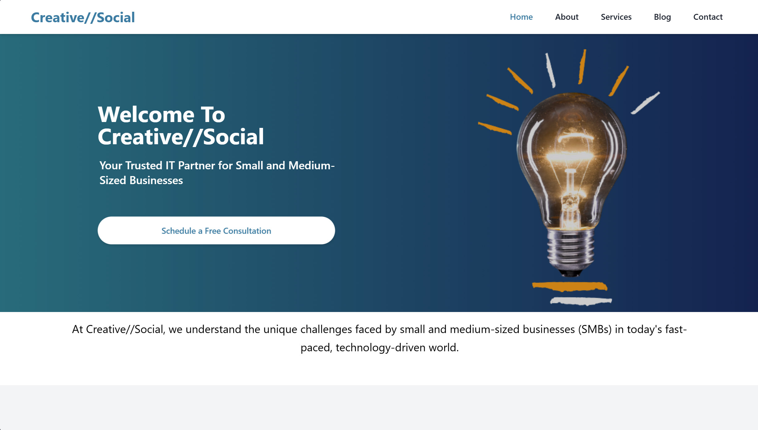 Creative Social IT Consulting Website